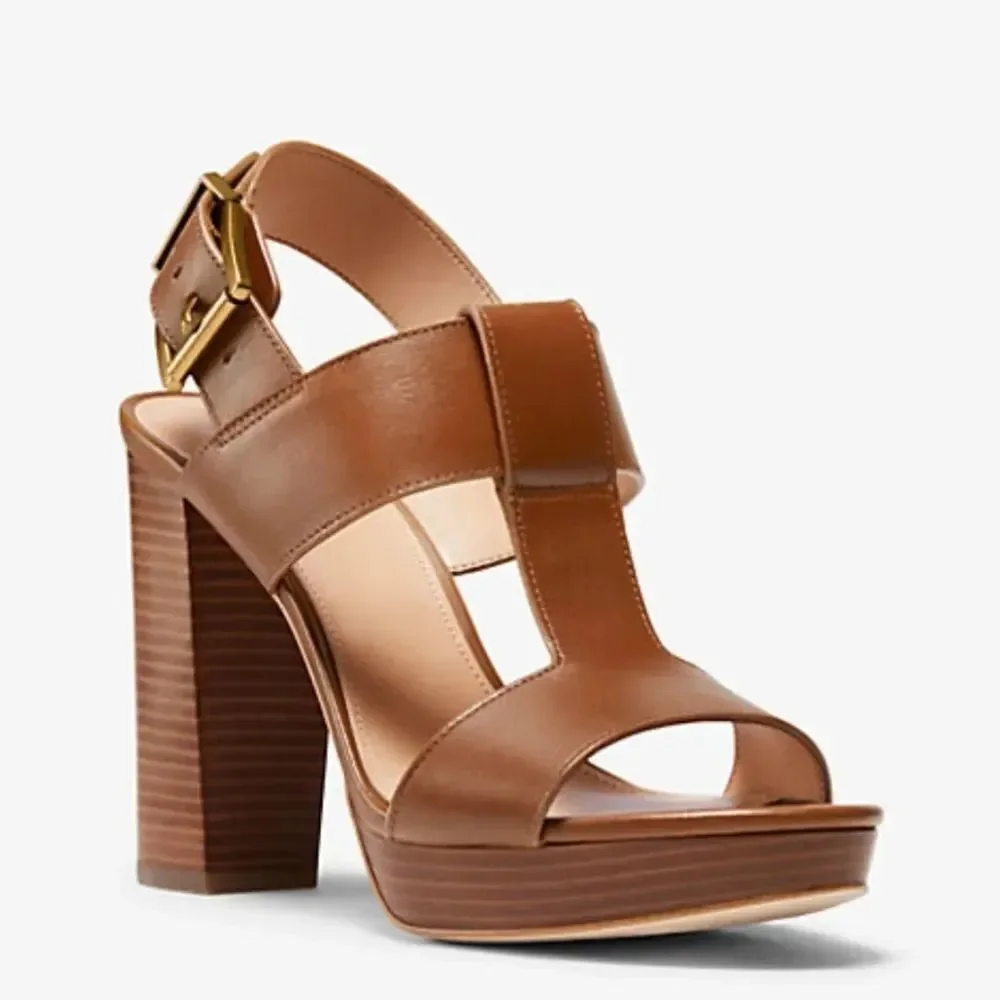 MICHAEL MICHAEL KORS BECKER LEATHER PLATFORM SANDAL